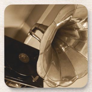 Antique Phonograph Gramophone gibt Musik Liebhaber Getränkeuntersetzer