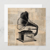 Antique Phonograph Talk Machine Music Art Einladung (Vorne/Hinten)