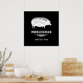 Antique Pig Bacon Lover Porkatarian Funny Poster (Küche)