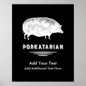 Antique Pig Bacon Lover Porkatarian Funny Poster (Vorne)