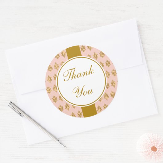 Antique Pink Danke Stickers (Umschlag)