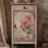 Antique Pink Floral, Ephemere, Script Decoupage Seidenpapier