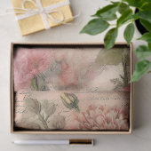 Antique Pink Floral, Ephemere, Script Decoupage Seidenpapier (Geschenk)