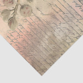 Antique Pink Floral, Ephemere, Script Decoupage Seidenpapier (Detail)