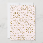 Antique Pink Gold Geblüht Quinceanera Einladung (Rückseite)