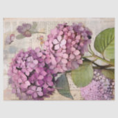Antique Pink Hydrangea Ephemera Script Decoupage Seidenpapier (Vorderseite)