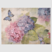 Antique Pink Lila Hydrangea Ephemera Decoupage Seidenpapier (Vorderseite)