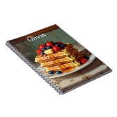 Antique Plate of Waffles with Strawberries  Notizblock (Rechte Seite)