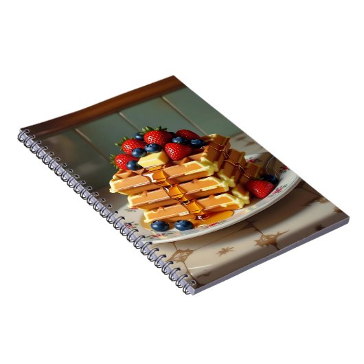 Antique Plate of Waffles with Strawberries  Notizblock (Rechte Seite)