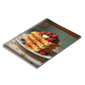 Antique Plate of Waffles with Strawberries  Notizblock (Linke Seite)