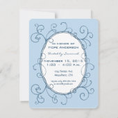 Antique Polka Dots Blue Foto Baby Boy Dusche Einladung (Rückseite)