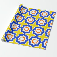 Antique portuguese tiles. Blue and yellow Azulejos