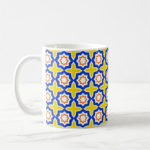 Antique portuguese tiles. Blue and yellow Azulejos Kaffeetasse