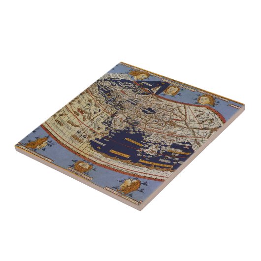 Antique Ptolemaic World Map, Johannes von Arnsheim Fliese (Seite)