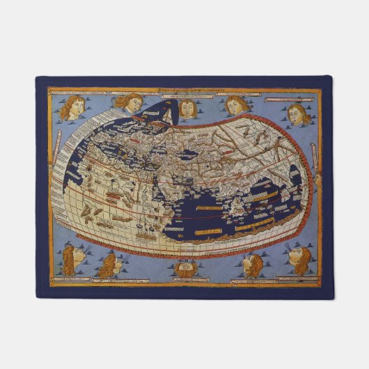 Antique Ptolemaic World Map, Johannes von Arnsheim Fußmatte (Vorderseite)