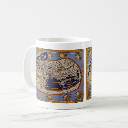 Antique Ptolemaic World Map, Johannes von Arnsheim Kaffeetasse (Vorderseite Links)