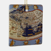 Antique Ptolemaic World Map, Johannes von Arnsheim Keramikornament (Rechts)