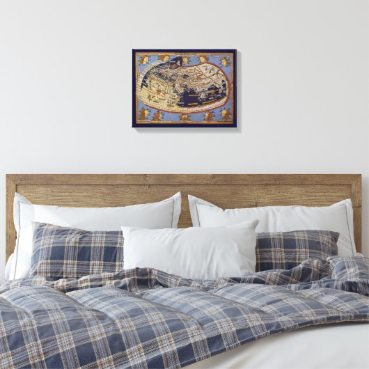 Antique Ptolemaic World Map, Johannes von Arnsheim Leinwanddruck (Insitu (Schlafzimmer))
