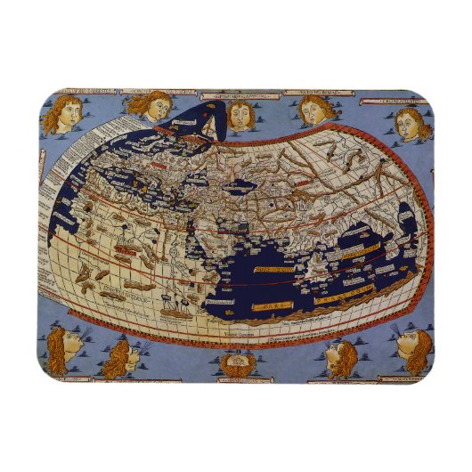 Antique Ptolemaic World Map, Johannes von Arnsheim Magnet (Horizontal)