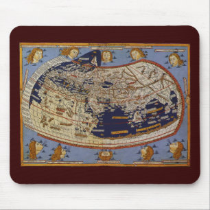 Antique Ptolemaic World Map, Johannes von Arnsheim Mousepad