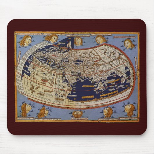 Antique Ptolemaic World Map, Johannes von Arnsheim Mousepad (Vorne)