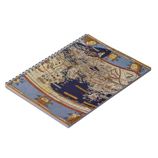 Antique Ptolemaic World Map, Johannes von Arnsheim Notizblock (Linke Seite)