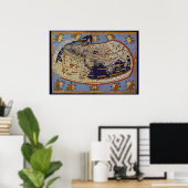 Antique Ptolemaic World Map, Johannes von Arnsheim Poster (Heimbüro)