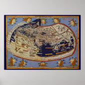 Antique Ptolemaic World Map, Johannes von Arnsheim Poster (Vorne)