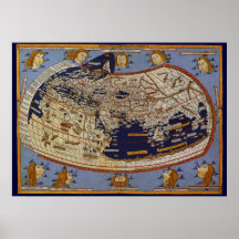 Antique Ptolemaic World Map, Johannes von Arnsheim