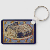 Antique Ptolemaic World Map, Johannes von Arnsheim Schlüsselanhänger (Vorderseite)