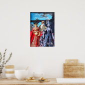 ANTIQUE PUPPETS MASQUERADE COSTUME PARTY MONOGRAM POSTER (Küche)