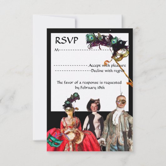 ANTIQUE PUPPETS MASQUERADE COSTUME PARTY UAWG EINLADUNG (Rückseite)