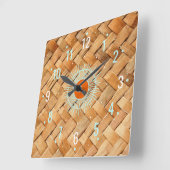 Antique Ratan Rattan Dekor - Western Quadratische Wanduhr (Winkel)