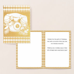 Antique Red Christmas Telefone Geschenk Folienkarte