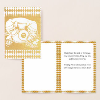 Antique Red Christmas Telefone Geschenk Folienkarte