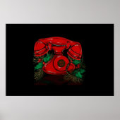 Antique Red Christmas Telefone Geschenk Poster (Vorne)