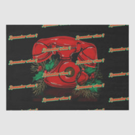 Antique Red Christmas Telefone Geschenk Seidenpapier