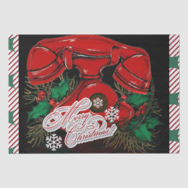 Antique Red Christmas Telefone Geschenk Seidenpapier