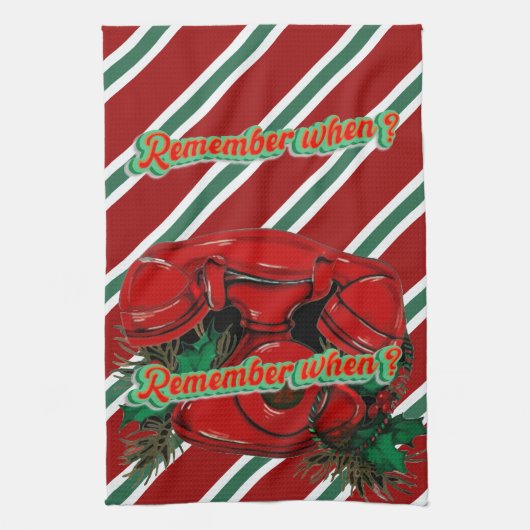 Antique Red Christmas Telefone Koordination Geschirrtuch (Vertikal)