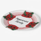 Antique Red Christmas Telefone Koordination Pappteller (Schrägansicht)