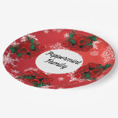 Antique Red Christmas Telefone Koordination Pappteller (Schrägansicht)