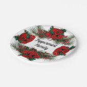 Antique Red Christmas Telefone Koordination Pappteller (Schrägansicht)