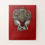 Antique Red Door Knocker | Malta Architecture Puzzle (Vertikal)
