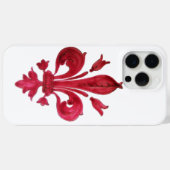 ANTIQUE RED LILIE IN WHITE Heraldic Floral Case-Mate iPhone Hülle (Rückseite (Horizontal))
