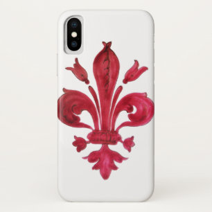 ANTIQUE RED LILIE IN WHITE Heraldic Floral Case-Mate iPhone Hülle