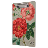 Antique Red Rose Art on Grey Klemmbrett (Links)