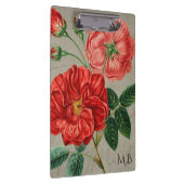 Antique Red Rose Art on Grey Klemmbrett (Rechts)