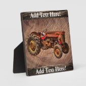 Antique Red Tractor Plaque Fotoplatte (Vorderseite)