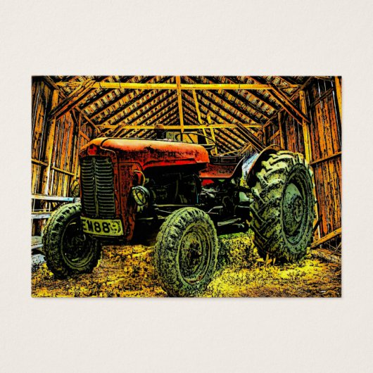 Antique Red Tractor Rustic Barn (Vorderseite)