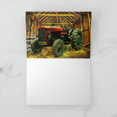 Antique Red Tractor Rustic Barn Karte (Innenseite)